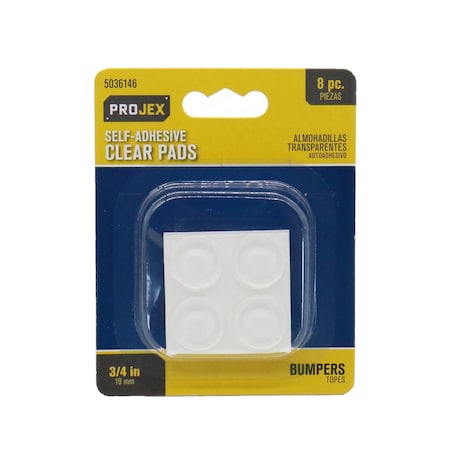 Projex Projex Vinyl Self Adhesive Protective Pad Clear Round 3/4 in. W 8 pk P0128